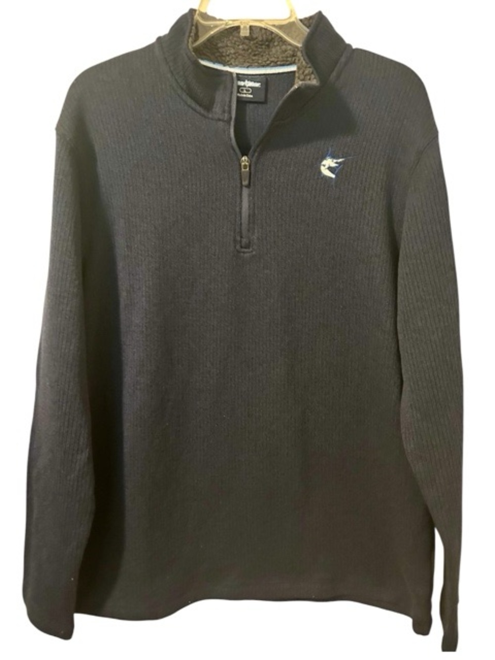 White Water Men's Navy Quarter-Zip Sweater with Swallow Logo